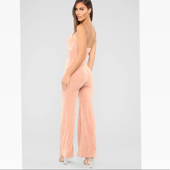 Fashion Nova NWT I like it twisted jumpsuit in rose gold
